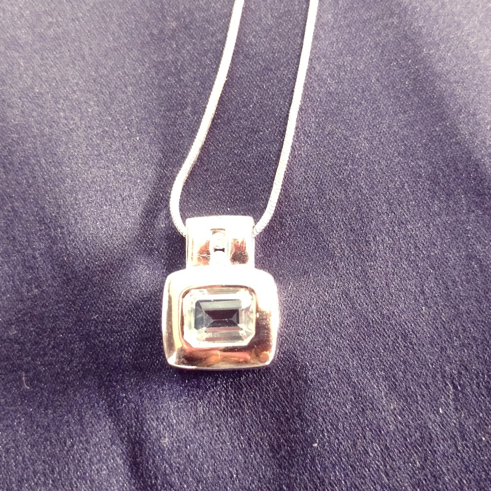 Sterling Silver and Aquamarine Pendant Necklace